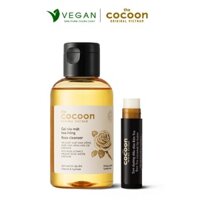 Gel rửa mặt hoa hồng Cocoon 140ml + Son dưỡng môi dầu dừa bến tre the Cocoon 5g thuần chay