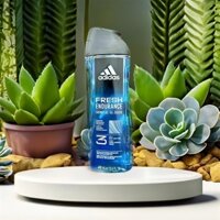 Gel tắm gội 3in1 Adidas Fresh Endurance 400ml, màu xanh dương – chai