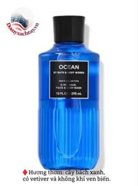 Gel Tắm Gội Nam Bath & Body Works - Ocean For Men - 3-In-1 Hair + Body Wash For Men 295mL