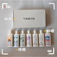 Gel tắm thơm, kem dưỡng thể, dầu gội kích thước du lịch, gói di động