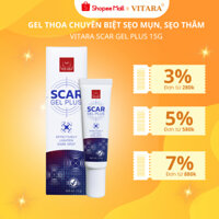 Gel thoa sẹo VITARA SCAR GEL PLUS chuyên biệt sẹo mụn, sẹo thâm, loại bỏ mụn sẹo, thâm sẹo 15g