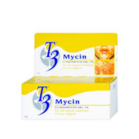 Gel trị mụn trứng cá viêm mụn có mủ T3 Mycin Clindamycin Gel 1% tuýp 25g