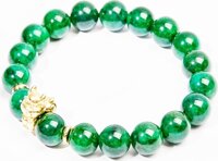 Gembank Lắc Tay Mạng Mộc Tuổi Sửu Cẩm Thạch Nephite Tự Nhiên 10MM