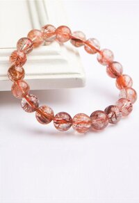 Gembank Lắc Tay Thạch Anh Tóc Nâu Đỏ 9MM