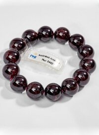 Gembank Vòng Tay Đá Hồng Thạch Lựu Garnet 14MM Kèm Giấy Kiểm Định PNJ