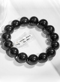 Gembank Vòng Tay Thạch Anh Đen Tóc Đen 15MM Kèm Giấy Kiểm Định PNJ