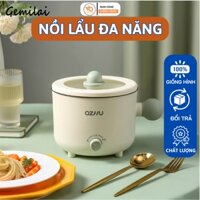 Gemilai Nồi điện đa năng , nồi lẩu mini đa năng kèm khay hấp, chất liệu chống dính, dung tích 1,8L tốc độ sôi cực nhanh X385