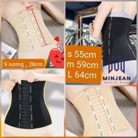 Gen Nịt Bụng Định Hình MINJEAN Chống Cuộn Lưới Thông Hơi 28cm 9 Xương