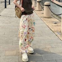 Genenic Baggy Cargo Quần Nhiều Túi Cá Tính Nữ