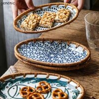 Genenic Mây Breadbasket Hình Bầu Dục Bộ Đồ Ăn Đĩa Bánh Mì Trái Cây Kẹo