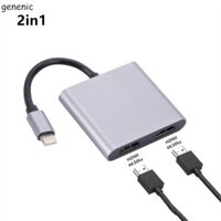 GENENIC Type-c Sang Dual HDMI Dock USB C Hub Cắm Và Chạy Cho Laptop / Điện Thoại / PC