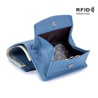 Genodern Rfid Chặn Da Thật Chính Hãng Ví Nữ Da Bò Nữ Ví Mini Nữ Đồng Xu Nhỏ Túi Đựng Thẻ Rfid Túi Đựng Tiền Mini Ly Hợp Di Động
