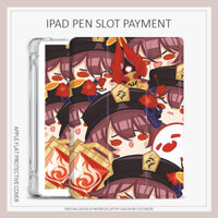 Genshin Hu Tao iPad case 2022 pro11 gen10 air 3 4 5 mini 1/2/3/4/5/6 case ipad 10.2 gen 7 8 9 tri-fold case pen slot air7  gen11 mini7