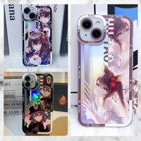 Genshin Impact Compatible with iPhone 13 Apple 14 Laser Case Hu Tao Angel Eyes Clear Full Wrap Phone Case Soft Case