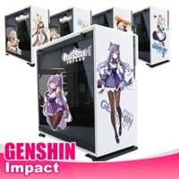 Genshin Impact Stickers cho PC Case ATX Mid Tower Máy tính trang trí nội thất Decal chống thấm nước có thể tháo rời - F.amber