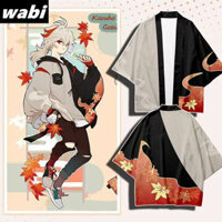 Genshin Tác Động Kaedehara Kazuha 3D In Kim Cương Nhật Bản Haori Yukata Thời Trang Mùa Hè Thoáng Mát Tay Ngắn Dạo Phố