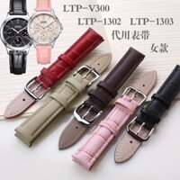 Genuine leather strap adaptation casio LTP - V300 LTP - 1302130 3 female head layer cowhide band