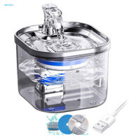 [Georgia] Đài phun nước cho thú cưng không cần bơm Đài phun nước cho mèo bằng thép không gỉ yên tĩnh có bộ lọc Máy uống nước cho thú cưng tự động cho mèo trong nhà Dung tích 2l