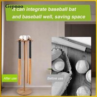 Gepnoo 10 Gậy Bóng Chày Giá Đỡ Sàn Đứng Bằng Gỗ Bóng Mềm Giá Treo Bát Hiển Thị