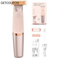 GETCOUPON Máy cạo lông mặt , Máy cạo râu điện không đau không dây, Tông đơ cắt tóc có thể sạc lại USB di động dành cho nữ