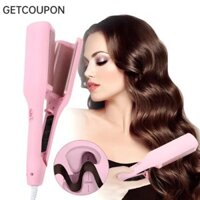 GETCOUPON Máy uốn tóc cuộn trứng , Máy uốn tóc cuộn trứng 32mm gợn sóng nước, Quà tặng 4 bánh răng Máy uốn tóc hình chữ V nhanh hình chữ V