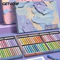 Getvow Bút chì màu 24 / 36 / 48 màu, Bút chì siêu mềm Macaron Morandi, Cổ điển đa năng với bộ dụng cụ Bút chì sáp