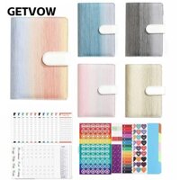 GETVOW Sách thử thách tiết kiệm tiền , Sổ tay tiết kiệm PU chất kết dính, Bìa mờ dung lượng lớn Tiết kiệm 7,9 inch Những người yêu sách