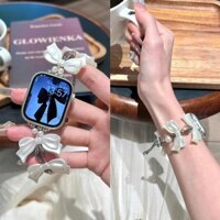 Getyr.bd [Dây đeo nơ kem] cho Apple Watch, dây dễ thương tương thích với Apple Watch Band 789E