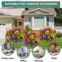 Gey _ Cây trang trí sân vườn Cây bóng Boxwood nhân tạo chống tia cực tím với cọc đất Cây xanh giả chống chịu thời tiết cho sân vườn ngoài trời và hiên nhà cho đông nam