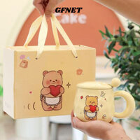 GFNET Cốc Cà Phê GFNET, Phim Hoạt Hình Sử Dụng Tại Nhà Bơ Gấu Cốc, Thìa Đính Sáng Tạo Cốc Nước Dễ Thương Quà Tặng Sinh Nhật