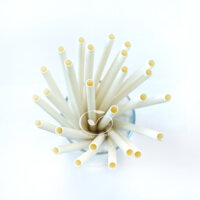 GG 250 ống hút giấy phi 8 mm dùng một lần, màu trắng, để uống sinh tố, sữa lắc, thức uống đá xay - Sản phẩm thân thiện với môi trường