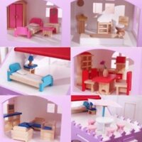 [gg1] Mô Hình Ngôi Nhà Công Chúa Đồ Chơi Bằng Gỗ Cho Bé -