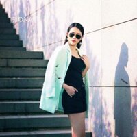 gg4 Áo khoác xanh dáng dài