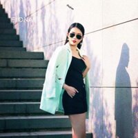 gg5 Áo khoác xanh dáng dài