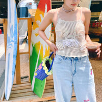 GGD3 Self-Portrait White Strap Vest for Women2024Summer New Handmade Crochet Design Sense Niche Fashion Knitted Sleeveless Top