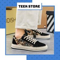 GH02 Giày sneaker nam cổ ngắn họa tiết thổ cẩm vải dù thoáng khí đế cao su non cao cấp - phong cách Hàn Quốc - GH02