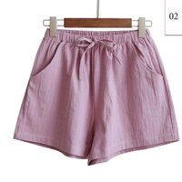 gh6 Quần đùi nữ quần short nữ bigsize ống rộng dáng suông lưng chun thoáng mát thấm hút mồ hôi QD110
