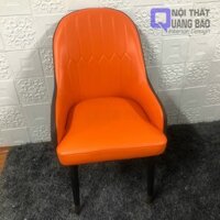 Ghế 622 Lưng Nệm Bọc Da Simili Cao Cấp, Chân Sắt Sơn Tĩnh Điện Bọc Núm Đồng (QB-NT-GCF09)