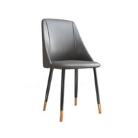Ghế ăn bọc da simili cao cấp LUX 12C-P chân thép sơn tĩnh điện bọc ống đồng đẹp phong cách hiện đại tại HCM - LUX 12C-P  Simili Xám