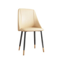 Ghế ăn bọc da simili cao cấp LUX 12C-P chân thép sơn tĩnh điện bọc ống đồng đẹp phong cách hiện đại tại HCM - LUX 12C-P  Simili Kem