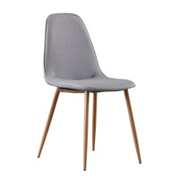 Ghế ăn bọc da simili  giả vải màu kem  xám  Nâu nhập khẩu đẹp duyên dáng thanh mảnh CC3003-P  chân thép sơn tĩnh điện màu gỗ  đen - C3003-P Xám