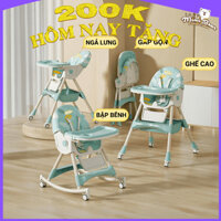 Ghế ăn dặm bập bênh cao cấp MiniBear Nhật Bản 2 trong 1,ghế tập ngồi cho bé gấp gọn,ghế ăn đa năng