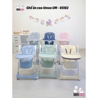 Ghế Ăn Dặm Chân Cao Umoo Có Bánh Xe - 4 Chế Độ Ngả - 4 Chế Độ Chỉnh Độ Cao UM-05182 Shop Babybap