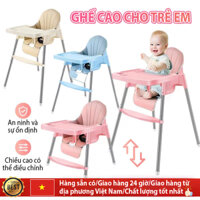Ghế Ăn Dặm Childhood Babyhop Kèm Đệm Lót Da Pu Dễ Dàng Vệ Sinh Phù Hợp Ăn Dặm Kiểu Nhật, Blw Có Chân Điều Chỉnh Độ Cao