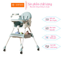 Ghế ăn dặm cho bé E-560 3 tư thế, có bánh xe gấp gọn, ngả lưng - BabyBoo.4kids