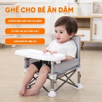 Ghế ăn dặm cho bé gấp gọn có bàn kiểu dáng hàn quốc siêu nhẹ, Ghế Cho Bé Ăn Dặm Đi Du Lịch Kèm Bàn
