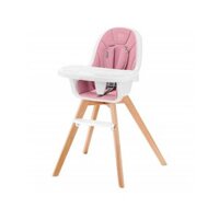 Ghế ăn dặm cho bé từ 6 tháng tuổi, bằng đệm bọc vải,chân bằng gỗ Tixi Kinderkraft (Màu hồng)