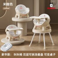ghế ăn dặm cho bé từ 6 tháng tở lên đa chức năng, vừa là bàn ngồi học cho bé, có bánh xe