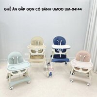 Ghế ăn dặm cho bé Umoo, Ghế gấp gọn có bánh xe cho bé từ 5-36 tháng