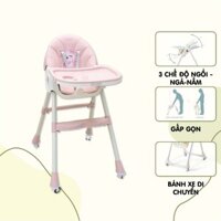 Ghế Ăn Dặm Cho Bé UMOO Ngả Lưng, Gấp Gọn Cao Cấp Chính Hãng, Điều Chỉnh Linh Hoạt, 2 Khay Bàn Ăn Kèm Bàn Chơi UM-05145
